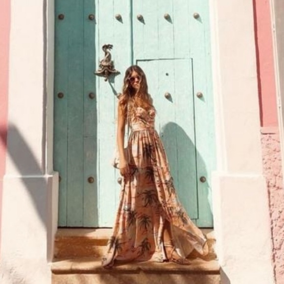 NWT Agua Bendita Dunna Luau Maxi Dress - Picture 3 of 12